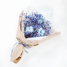 더플라워마켓 목화 프리저브드 안개꽃다발, 블루