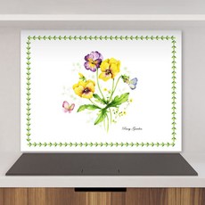 on art shop 廚房三色堇印花防油壁貼, 1個