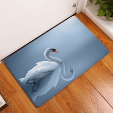 LIVING POP 廚房浴室防滑天鵝插圖地墊, G4