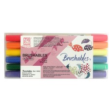 ZIG 2色雙面刷記號筆 6色組 MS-7700, 生動, 1套