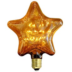 DEOSSEN LED 愛迪生燈泡星星火焰 3W, 黃光色, 1個