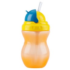 누비 땅콩 빨대컵 320ml, 오렌지, 1개