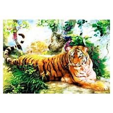 KM ELLIE DIY 老虎圖案鑽石貼 65*45cm, 混色, 1組