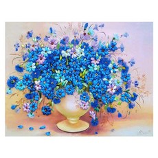 KM ELLIE 3D 香味花瓶 2 顆寶石十字繡 DIY 套組 45 x 60cm, 混色, 1組