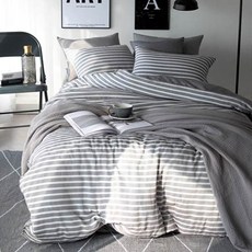 DECOVIEW 莫代爾條紋被套, 木炭+象牙
