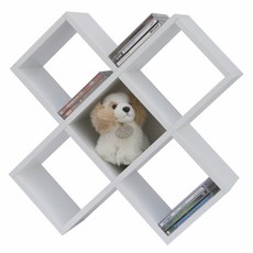 杜里家飾 十字CD架, 白色