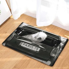 Living Pop 廚房浴室防滑動物黑白照片地墊, C8