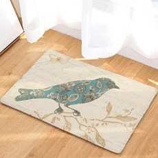 Living Pop 廚房浴室防滑蝴蝶與鳥插畫地墊, D4