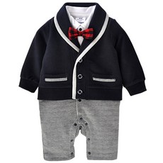 Mom's care 男童西裝造型鈕扣連身衣