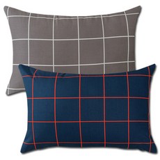 이코니하우스 카니발 베개커버 2p + 솜 2p, 그레이 + 네이비R, 1개