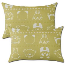 ICONI HOUSE Tony Moly 枕頭套 2入 + 枕芯 2入, 綠色 + 綠色