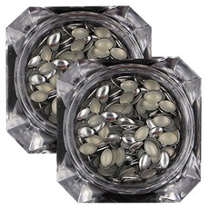 메탈 립라운드 네일 스톤 4mm, 실버, 2개