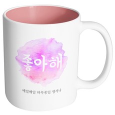 핸드팩토리 파스텔 좋아해 머그컵, 내부 파스텔 핑크, 1개