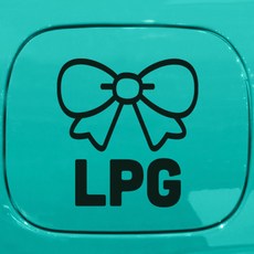 리틀메테오 주유구 스티커 리본 LPG LMCO-021, 블랙, 2개