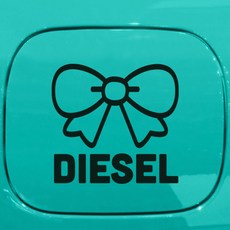 리틀메테오 주유구 스티커 리본 디젤 LMCO-020, 블랙, 2개