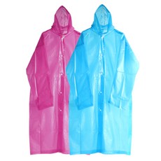싸파 EVA 레인코트 민자형 2p, 스카이, 핑크