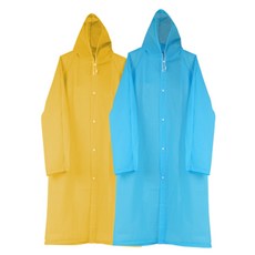 SAPA EVA透氣款雨衣, 天藍色, 黃色