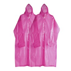 싸파 EVA 레인코트 민자형 2p, 핑크, 1세트