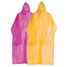 싸파 EVA 레인코트 민자형 2p, 옐로우, 핑크