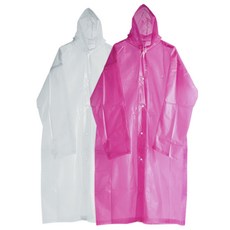 싸파 EVA 레인코트 민자형 2p, 핑크, 화이트