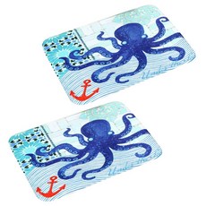 Pinkmango 海底圖案廚房地墊 2入, 章魚A款