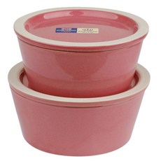 ROYAL VENTON Blanc Chantong 空氣碗 1 人套組櫻桃粉色, 小碗+小碗蓋+大碗+大碗蓋, 1組