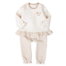 Organic Boom 女童天然三層棉保暖荷葉邊內衣組