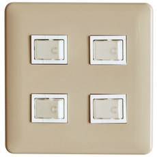 Panasonic BROWN復古開關面板 2+2孔+開關+蓋板, 1套