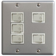 復古鋁製開關 3開+2開+開關+蓋板, 1套