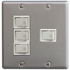 復古鋁製開關 3開+1開+開關+蓋板, 1套