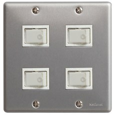 復古鋁製開關 2開+2開+開關+蓋板, 1套
