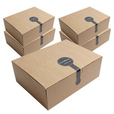 Picnic House 一鍵式牛皮紙盒 5個 + 貼紙 5個, 混合顏色, 1套