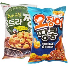 롯데제과 슈퍼곡물 울트라 짱 230g + 오징어 땅콩 180g, 1세트