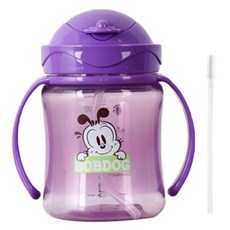 LITTLE BOBDOG Bobdog翻蓋雙柄吸管水瓶, 紫色, 1個, 250ml