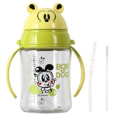 LITTLE BOBDOG 簡約吸管奶瓶 280ml, 綠色, 1入