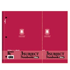 옥스포드 3공 절취스프링 노트 80매, 레드, 2개입