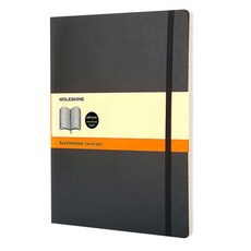 몰스킨 클래식 룰드 소프트커버 노트 엑스라지, 블랙, 1개