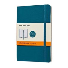 몰스킨 클래식 룰드 소프트커버 노트 포켓, 언더워터 블루, 1개