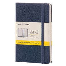 몰스킨 클래식 스퀘어드 하드커버 노트 포켓, 사파이어 블루, 1개