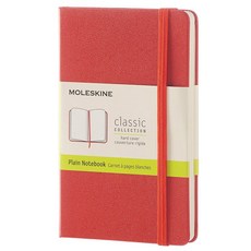 몰스킨 클래식 플레인 하드커버 노트 포켓, 코랄 오렌지, 1개