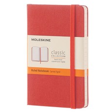 몰스킨 클래식 룰드 하드커버 노트 포켓, 코랄 오렌지, 1개
