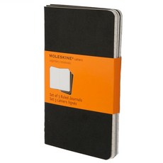 몰스킨 까히에저널 룰드 노트 포켓, 블랙, 3개입