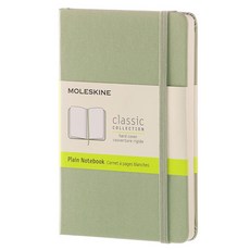 몰스킨 클래식 플레인 하드커버 노트 포켓, 윌로우 그린, 1개