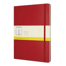 몰스킨 클래식 스퀘어드 하드커버 노트 엑스라지, 스칼렛 레드, 1개