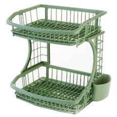 特赫姆 雙層碗盤瀝水架, 綠色, 1個