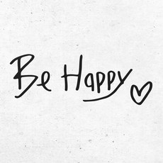 1AM 書法藝術室內裝飾重點貼紙 希望 Be Happy, 深灰色