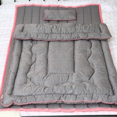 lolbaby 兒童超細纖維經典棉被薄墊蕎麥枕頭組, 灰色