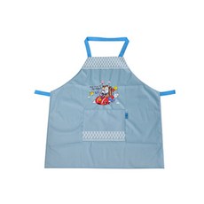 ALPHA 孩童印花防水圍裙, 藍色
