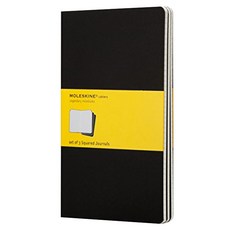 몰스킨 까히에저널 스퀘어드 노트 포켓, 블랙, 3개입