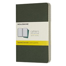 몰스킨 까히에저널 스퀘어드 노트 포켓, 미틀 그린, 3개입